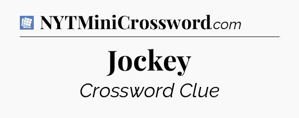 Jockey Puzzle Page Crossword Clue