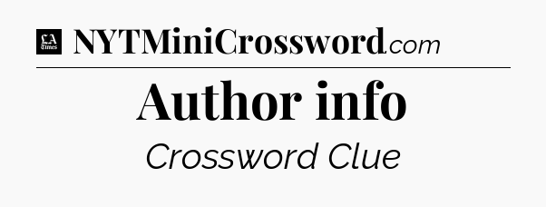 Author info - LA Times Crossword