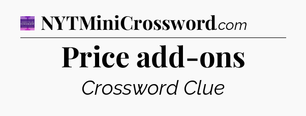 Price add-ons - Thomas Joseph Crossword