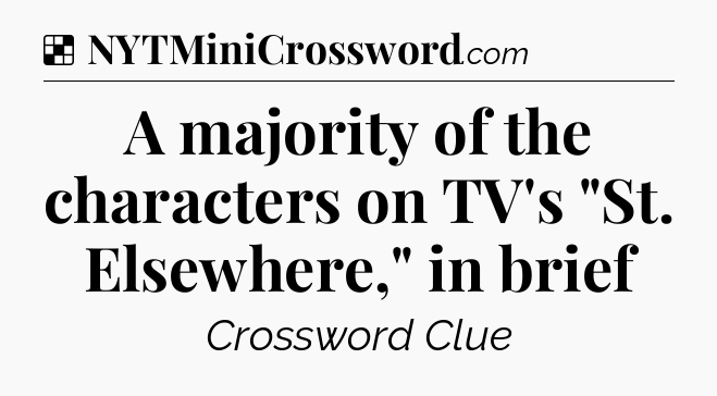 Solution: A majority of the characters on TV's 