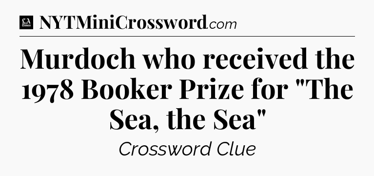 Murdoch who received the 1978 Booker Prize for 