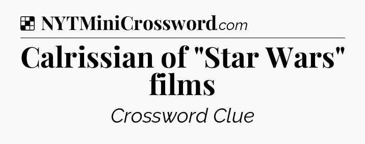 Solution: Calrissian of 