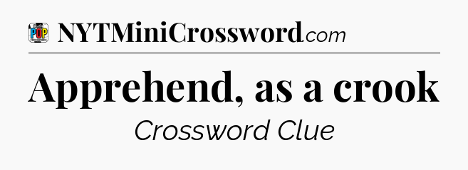 Apprehend, as a crook Crossword Clue