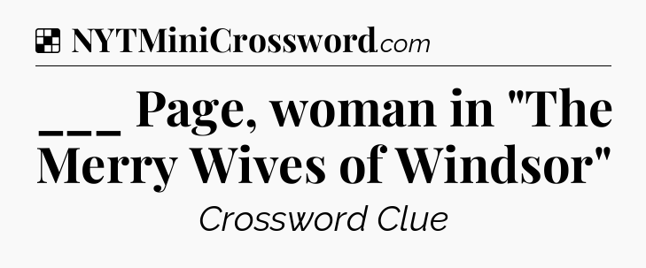 Solution: ___ Page, woman in 