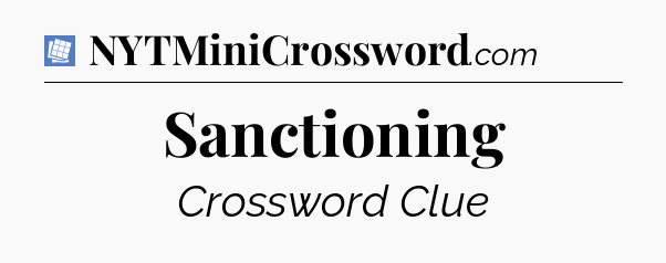 Sanctioning Puzzle Page Crossword Clue