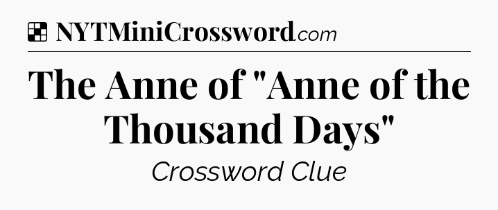 Solution: The Anne of 