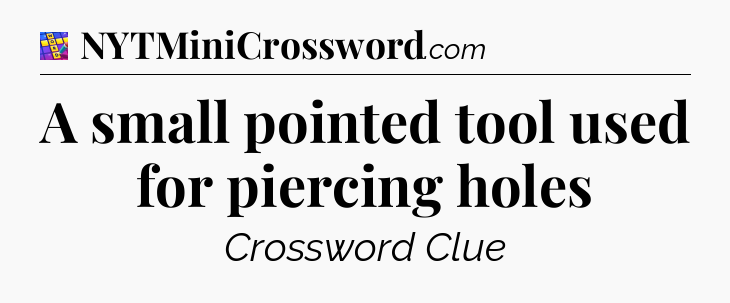 A small pointed tool used for piercing holes Codycross