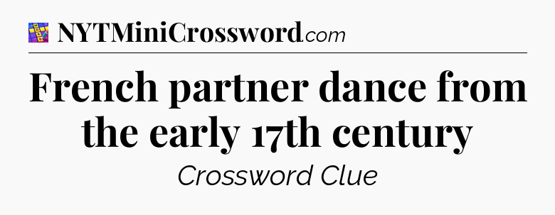 French partner dance from the early 17th century Codycross