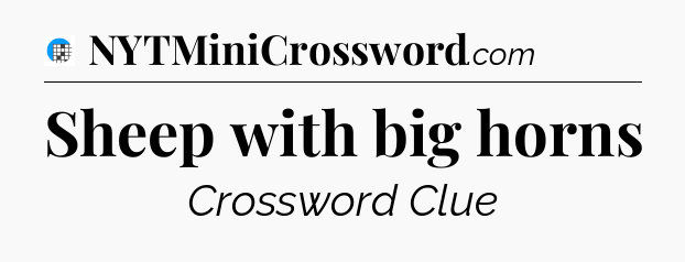 Sheep with big horns Crossword Clue