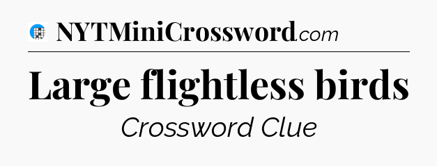 Large flightless birds Crossword Clue
