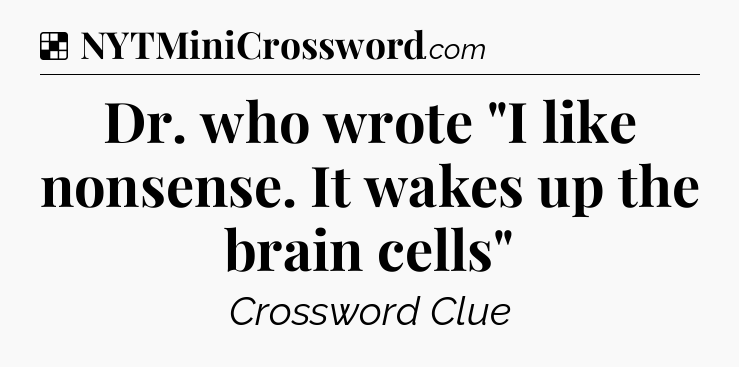 Solution: Dr. who wrote 