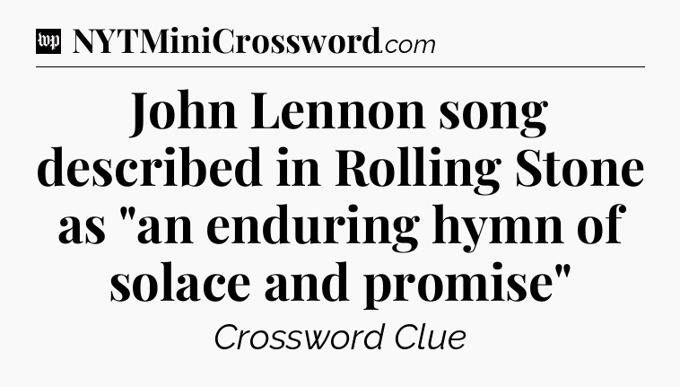 John Lennon song described in Rolling Stone as 