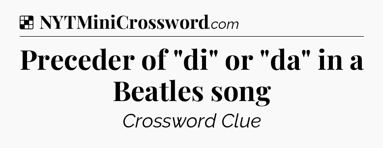 Solution: Preceder of 