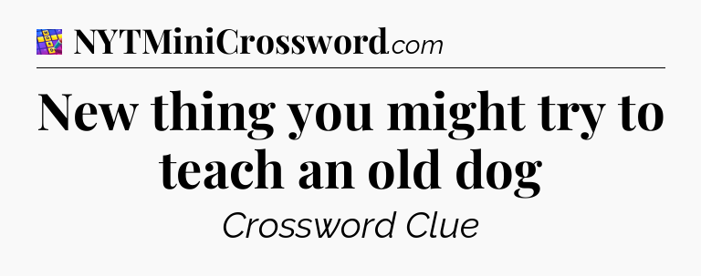 New thing you might try to teach an old dog Codycross