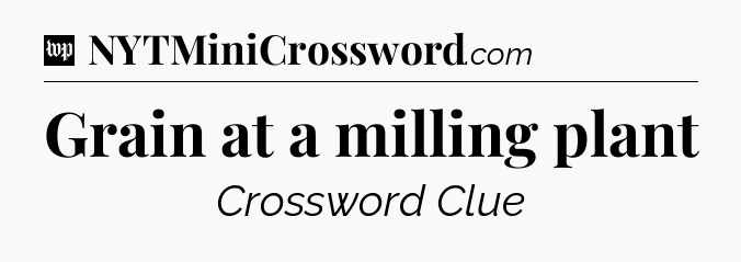 Grain at a milling plant Crossword Clue