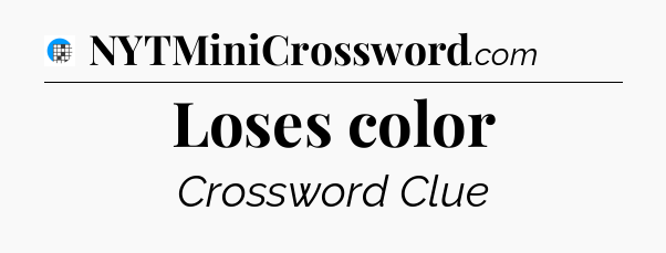 Loses color Crossword Clue