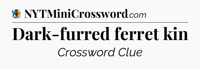 Dark-furred ferret kin Crossword Clue