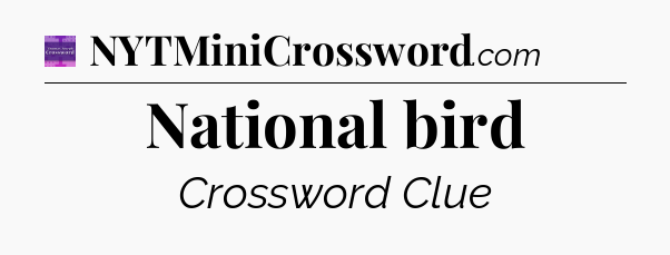 National bird - Thomas Joseph Crossword