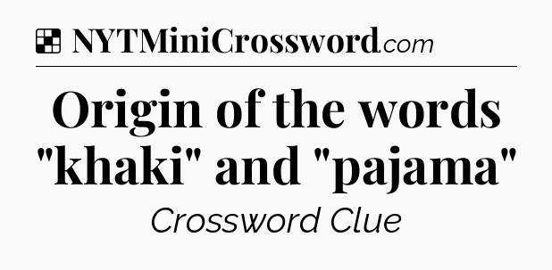 Solution: Origin of the words 