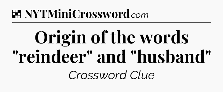 Solution: Origin of the words 
