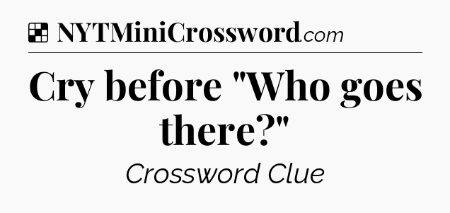 Solution: Cry before 