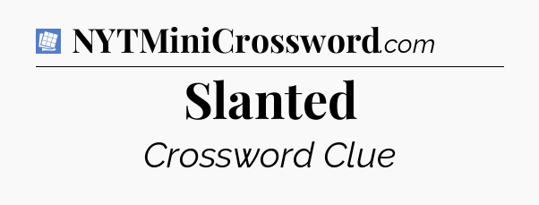 Slanted Puzzle Page Crossword Clue