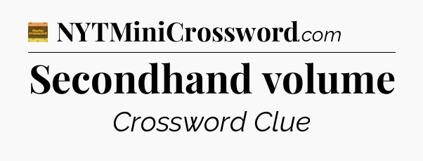 Secondhand volume - Eugene Sheffer Crossword