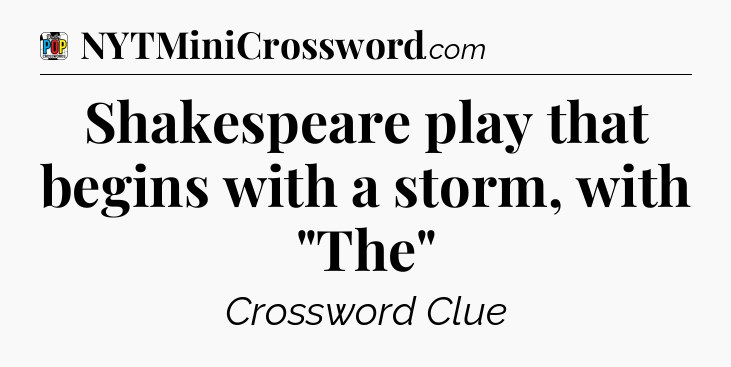 Shakespeare play that begins with a storm, with 