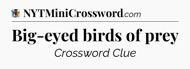 Big-eyed birds of prey Crossword Clue