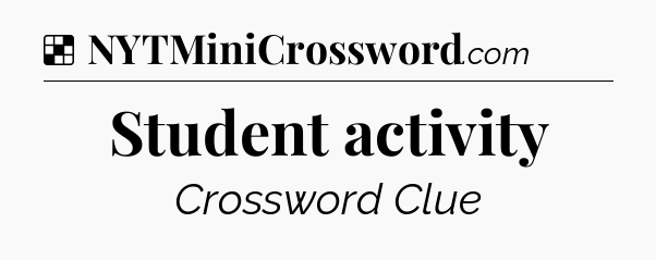 Solution: Student activity - NYT Crossword