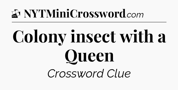 Colony insect with a Queen - Daily Themed Classic Crossword