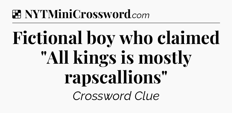 Solution: Fictional boy who claimed 