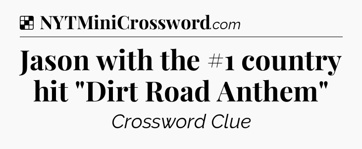 Solution: Jason with the #1 country hit 