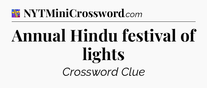 Annual Hindu festival of lights Codycross