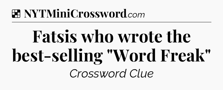 Solution: Fatsis who wrote the best-selling 