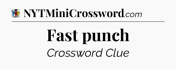 Fast punch Crossword Clue