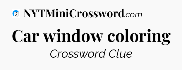 Car window coloring Crossword Clue