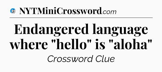 Endangered language where 