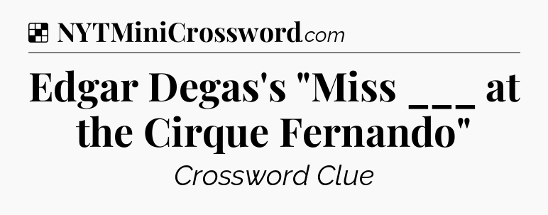 Solution: Edgar Degas's 