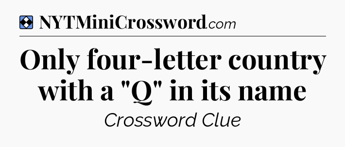 Solution: Only four-letter country with a 