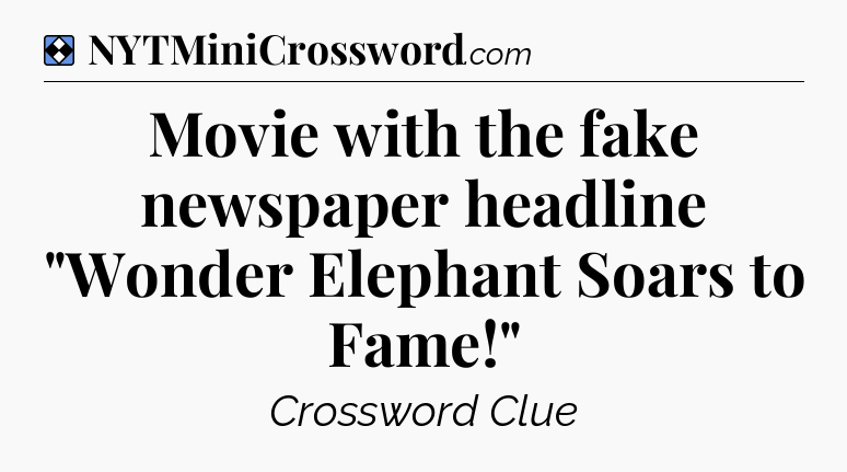 Solution: Movie with the fake newspaper headline 