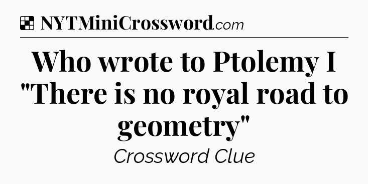 Solution: Who wrote to Ptolemy I 