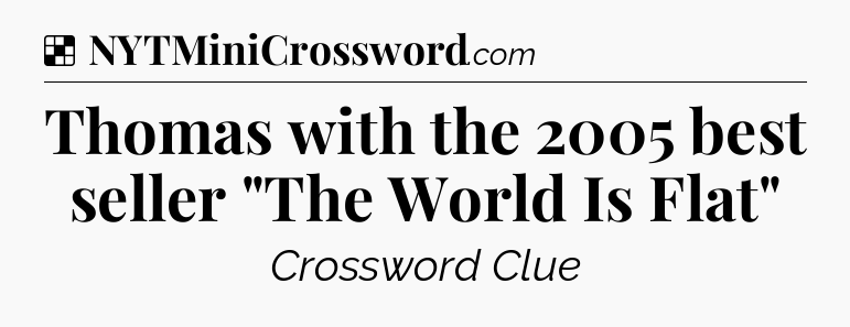 Solution: Thomas with the 2005 best seller 