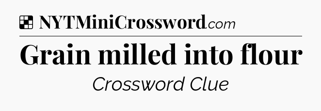 Solution: Grain milled into flour - NYT Crossword