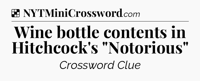 Solution: Wine bottle contents in Hitchcock's 