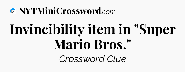 Invincibility item in 