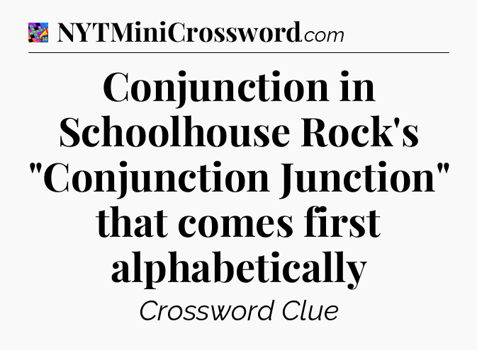 Conjunction in Schoolhouse Rock's 