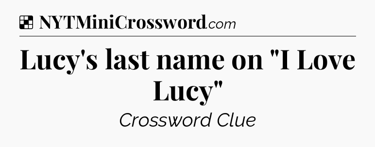 Solution: Lucy's last name on 
