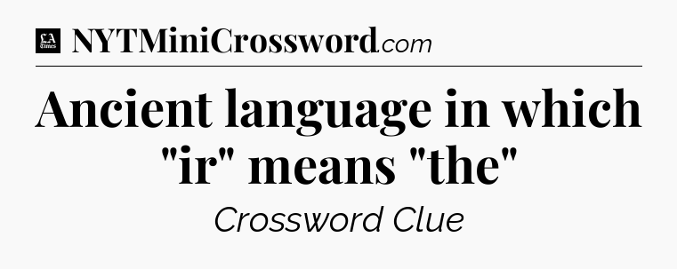 Ancient language in which 