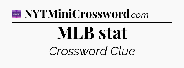 MLB stat - Thomas Joseph Crossword